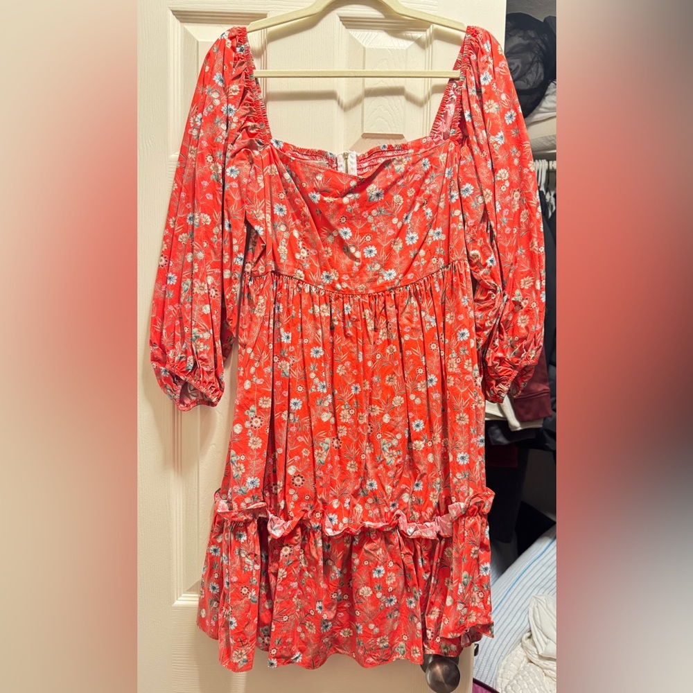 Cara Cara Red Floral Mini Dress - Picture 6 of 10
